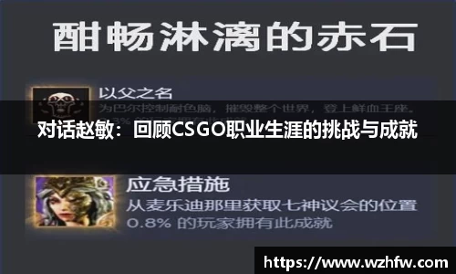 对话赵敏：回顾CSGO职业生涯的挑战与成就