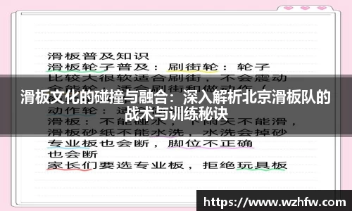 滑板文化的碰撞与融合：深入解析北京滑板队的战术与训练秘诀